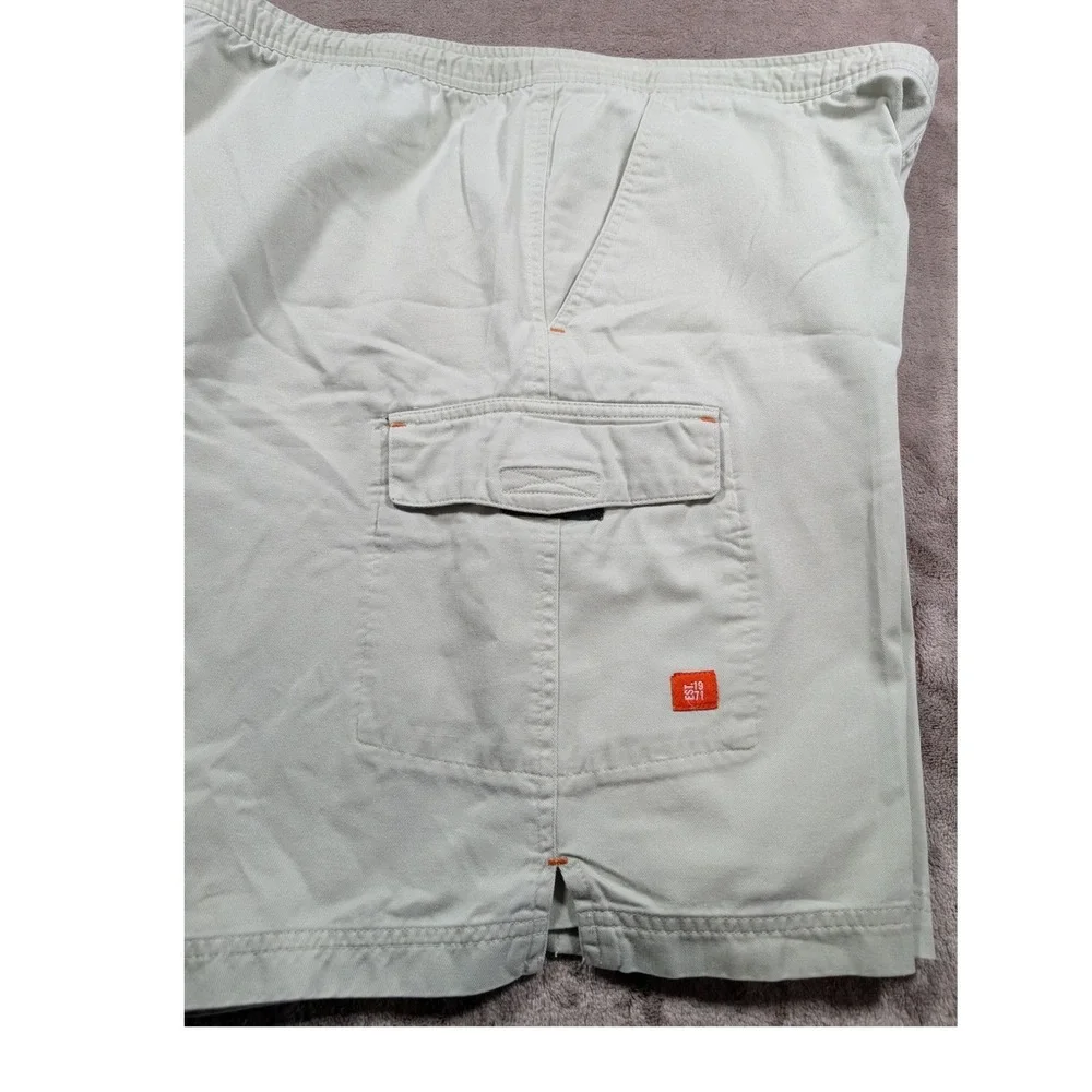 Nike Cargo Shorts Mens L Khaki Beige Elastic Waist Twill Relaxed Fit 9 Inseam